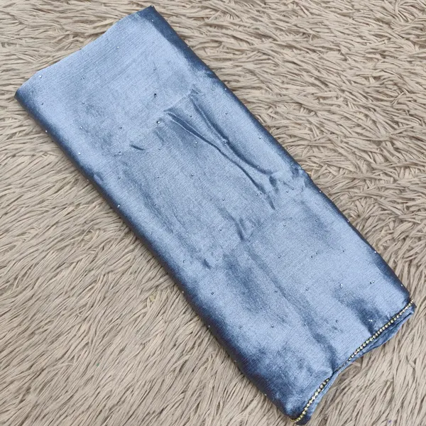 Soft Crushed Satin Hijabs with Stone Border | HJ19